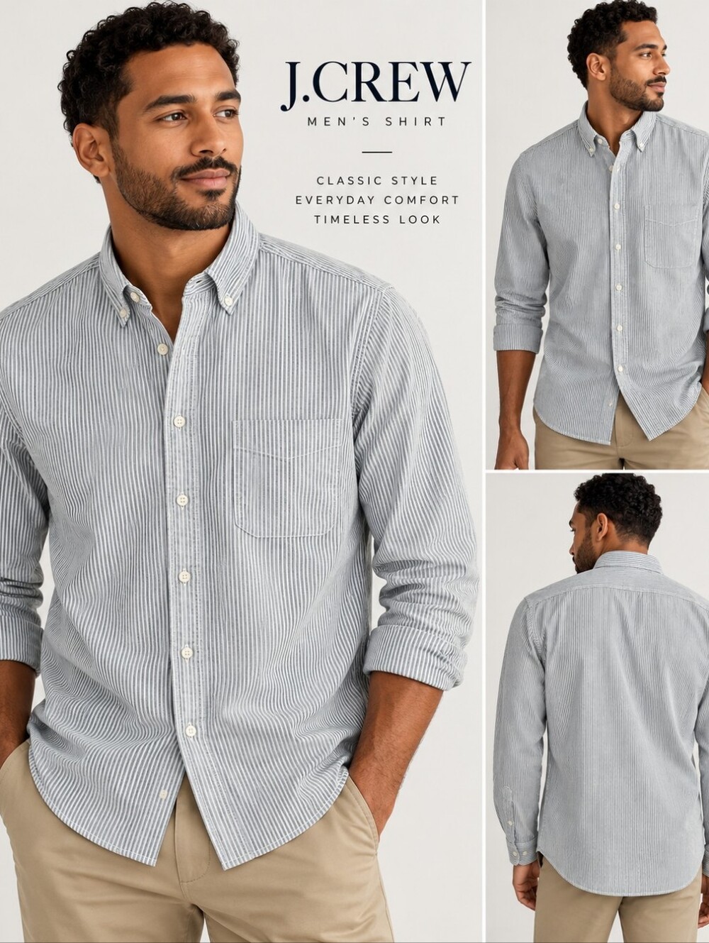J.Crew Classic Oxford Men's Pinstripe Button-Up Shirt  Size Large